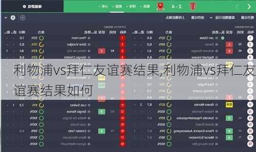 利物浦vs拜仁友谊赛结果,利物浦vs拜仁友谊赛结果如何