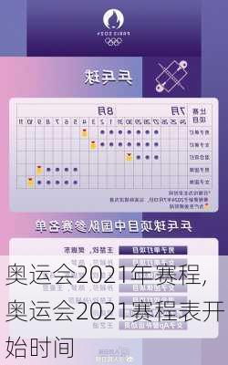 奥运会2021年赛程,奥运会2021赛程表开始时间