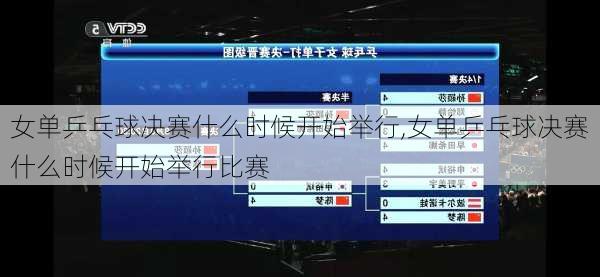 女单乒乓球决赛什么时候开始举行,女单乒乓球决赛什么时候开始举行比赛