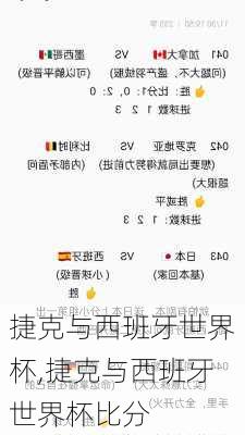 捷克与西班牙世界杯,捷克与西班牙世界杯比分