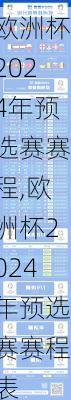 欧洲杯2024年预选赛赛程,欧洲杯2024年预选赛赛程表