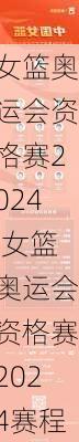 女篮奥运会资格赛2024,女篮奥运会资格赛2024赛程
