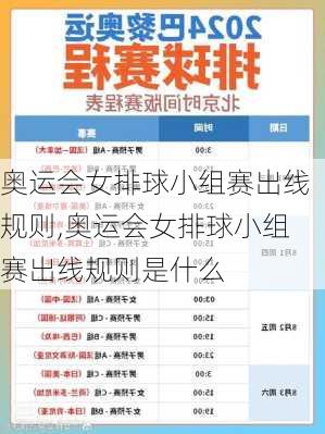 奥运会女排球小组赛出线规则,奥运会女排球小组赛出线规则是什么