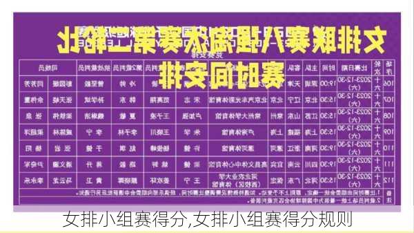 女排小组赛得分,女排小组赛得分规则