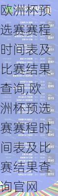 欧洲杯预选赛赛程时间表及比赛结果查询,欧洲杯预选赛赛程时间表及比赛结果查询官网