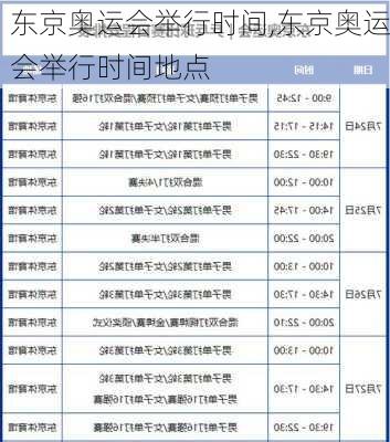 东京奥运会举行时间,东京奥运会举行时间地点