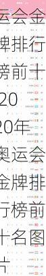 2020年奥运会金牌排行榜前十,2020年奥运会金牌排行榜前十名图片