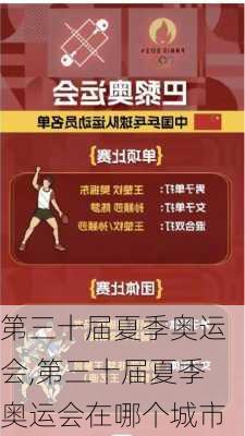 第三十届夏季奥运会,第三十届夏季奥运会在哪个城市