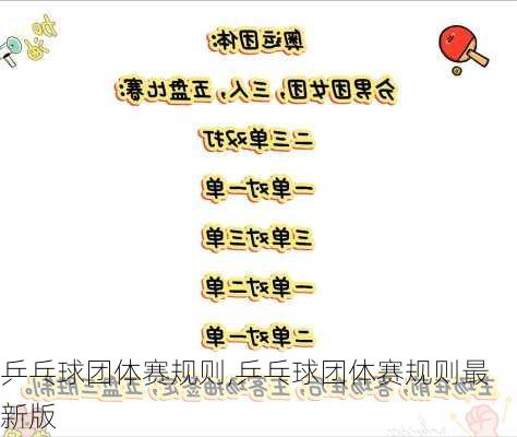 乒乓球团体赛规则,乒乓球团体赛规则最新版
