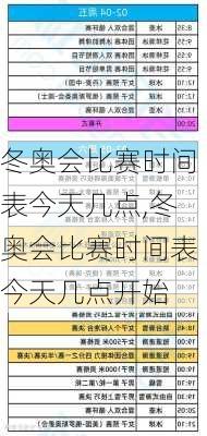冬奥会比赛时间表今天几点,冬奥会比赛时间表今天几点开始