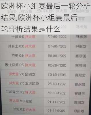 欧洲杯小组赛最后一轮分析结果,欧洲杯小组赛最后一轮分析结果是什么