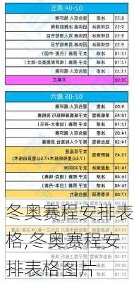 冬奥赛程安排表格,冬奥赛程安排表格图片
