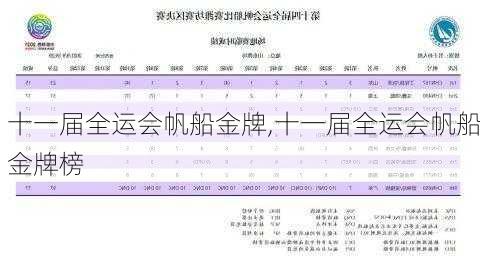 十一届全运会帆船金牌,十一届全运会帆船金牌榜