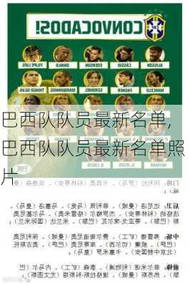 巴西队队员最新名单,巴西队队员最新名单照片