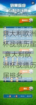 意大利欧洲杯战绩历届,意大利欧洲杯战绩历届排名