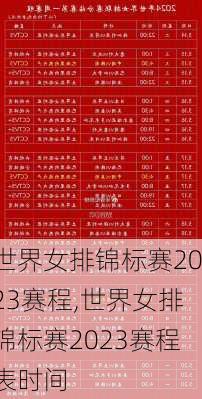 世界女排锦标赛2023赛程,世界女排锦标赛2023赛程表时间