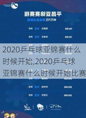 2020乒乓球亚锦赛什么时候开始,2020乒乓球亚锦赛什么时候开始比赛