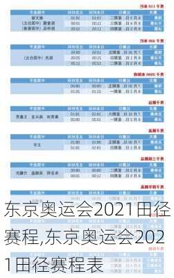 东京奥运会2021田径赛程,东京奥运会2021田径赛程表