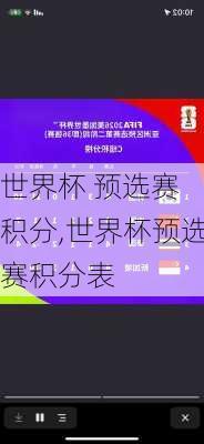 世界杯 预选赛 积分,世界杯预选赛积分表