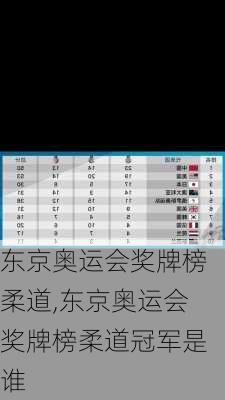 东京奥运会奖牌榜柔道,东京奥运会奖牌榜柔道冠军是谁