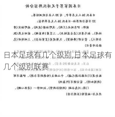 日本足球有几个级别,日本足球有几个级别联赛