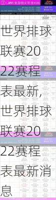世界排球联赛2022赛程表最新,世界排球联赛2022赛程表最新消息