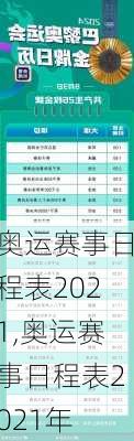 奥运赛事日程表2021,奥运赛事日程表2021年