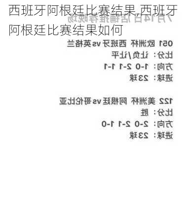 西班牙阿根廷比赛结果,西班牙阿根廷比赛结果如何