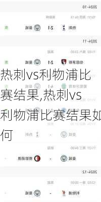 热刺vs利物浦比赛结果,热刺vs利物浦比赛结果如何