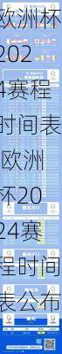 欧洲杯2024赛程时间表,欧洲杯2024赛程时间表公布