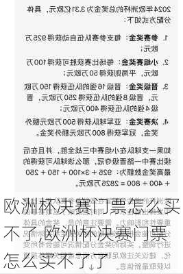 欧洲杯决赛门票怎么买不了,欧洲杯决赛门票怎么买不了了