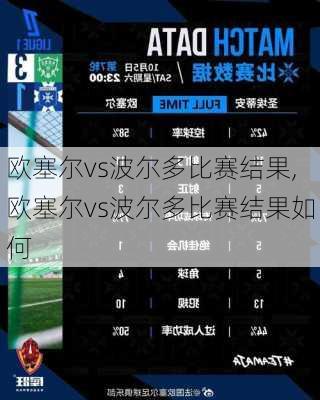 欧塞尔vs波尔多比赛结果,欧塞尔vs波尔多比赛结果如何