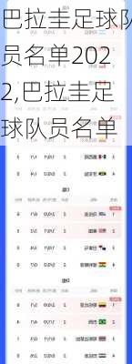 巴拉圭足球队员名单2022,巴拉圭足球队员名单