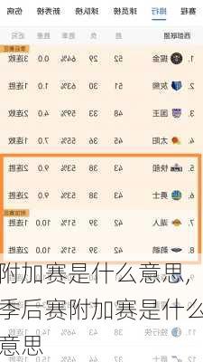 附加赛是什么意思,季后赛附加赛是什么意思
