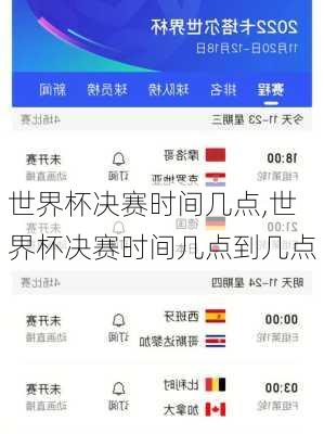 世界杯决赛时间几点,世界杯决赛时间几点到几点