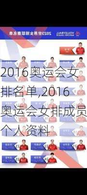 2016奥运会女排名单,2016奥运会女排成员及个人资料