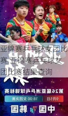 亚锦赛乒乓球女团比赛,亚锦赛乒乓球女团比赛结果查询