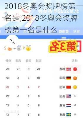 2018冬奥会奖牌榜第一名是,2018冬奥会奖牌榜第一名是什么