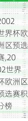2002世界杯欧洲区预选赛,2002世界杯欧洲区预选赛积分榜