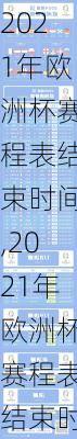 2021年欧洲杯赛程表结束时间,2021年欧洲杯赛程表结束时间是多少