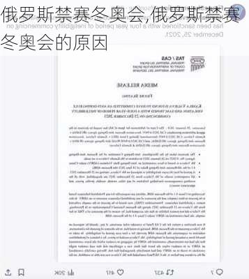 俄罗斯禁赛冬奥会,俄罗斯禁赛冬奥会的原因