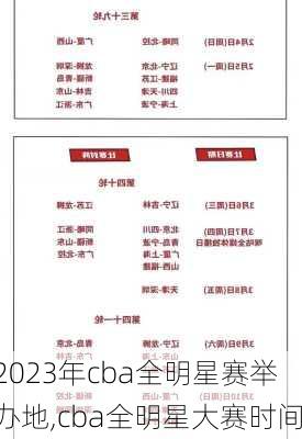 2023年cba全明星赛举办地,cba全明星大赛时间