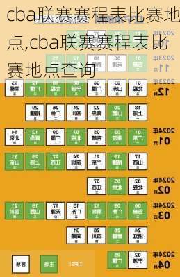 cba联赛赛程表比赛地点,cba联赛赛程表比赛地点查询