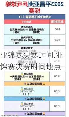 亚锦赛决赛时间,亚锦赛决赛时间地点