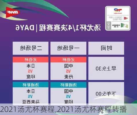 2021汤尤杯赛程,2021汤尤杯赛程转播