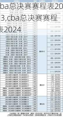 cba总决赛赛程表2023,cba总决赛赛程表2024