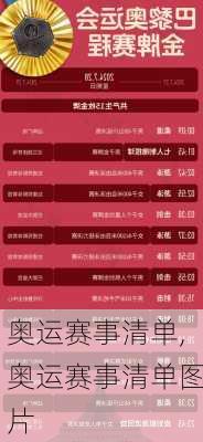 奥运赛事清单,奥运赛事清单图片