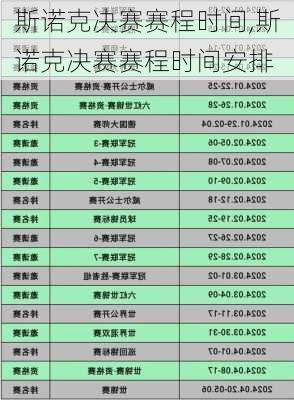 斯诺克决赛赛程时间,斯诺克决赛赛程时间安排