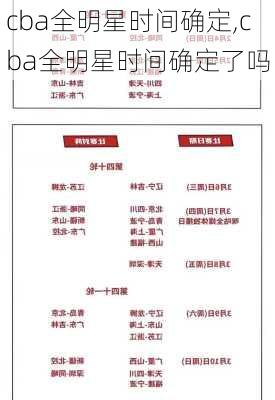 cba全明星时间确定,cba全明星时间确定了吗