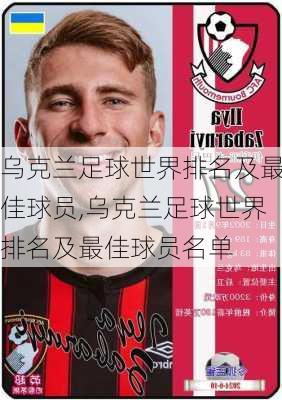 乌克兰足球世界排名及最佳球员,乌克兰足球世界排名及最佳球员名单